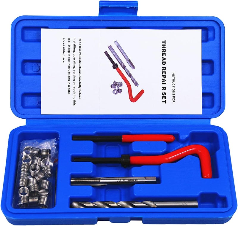 BestsQ 25pcs Thread Repair Kit M8 x 1.0mm Metric Thread Repair Insert Kit Compatible Hand Tool Set for Auto Repairing (M8-1.0) - Image 1